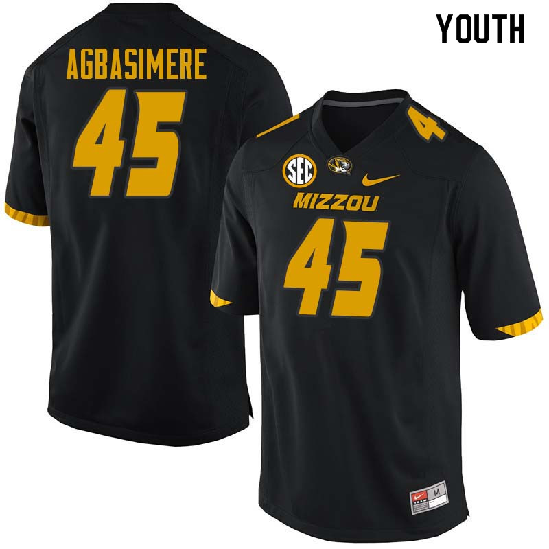 Youth #45 Franklin Agbasimere Missouri Tigers College Football Jerseys Sale-Black